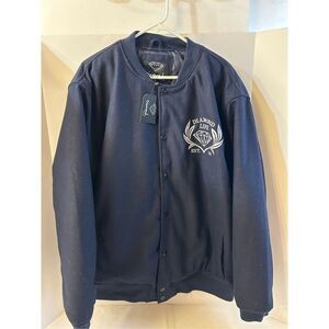 Diamond Supply Company Bombers Jacket xxl Navy new Faux Wool rn#137665